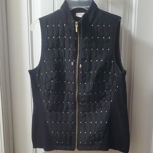 Chico's Black Vest with Gold Accents